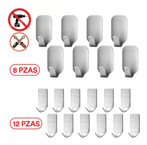 Set 20 Pzas Ganchos Para Colgar Ropa Autoadhesivos Hogar