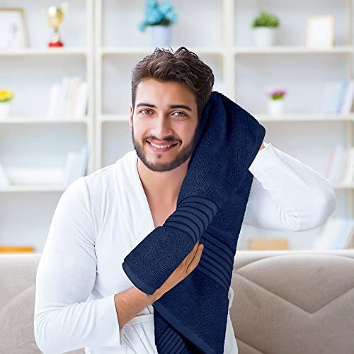 Toallas Utopia De Baño Juego Con 4pzas En Color Azul Marino