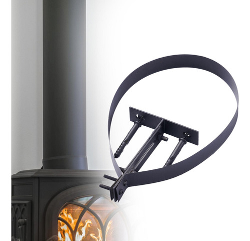Abrazadera Para Tubo De Chimenea, Accesorio Resistente Negro