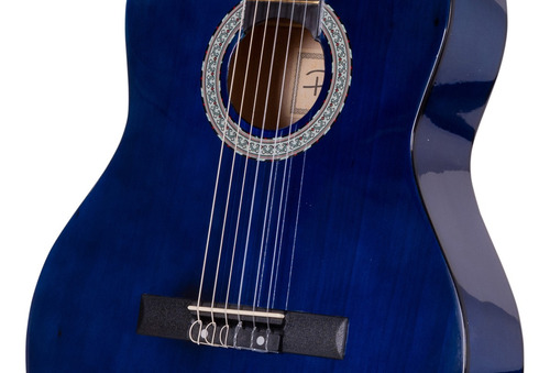 Imagen 4 de 11 de Guitarra Criolla Niño Parquer Azul Principiante Con Funda