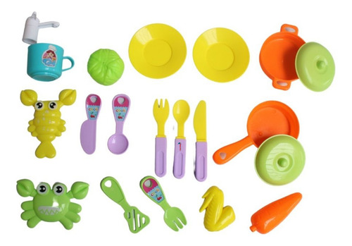 Kit Cozinha Infantil 3 Em 1 Importway Vira Mochila E Maleta Cor Amarelo