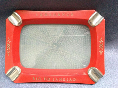 Retro Virales: Antiguo Cenicero Brasil Recuerdo Rojo Plastic