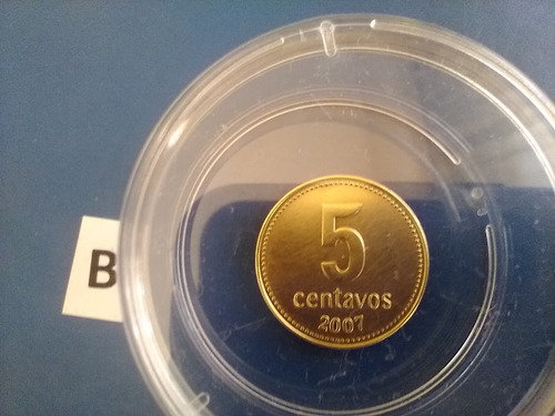 5 Centavos Año 2007 Pesos Argentina Con Cajita