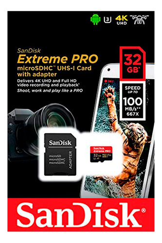 Memoria Sd Sandisk Extreme Pro 32 Gb 4k V30
