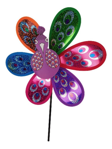 Imagem 5 de 5 de 3 Cata-vento Pavão Flor Girassol P/ Decoração Jardim Varanda