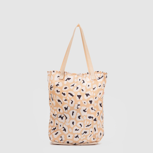 Bolsa Mujer Shopping Bag Tote Bubba Niza Unisex Plegable Chita Estampado Beige Beige