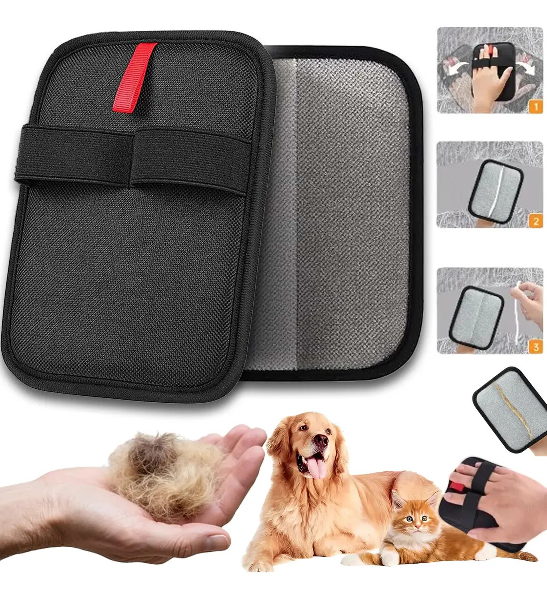2pcs Guantes Quita Pelos Para Mascotas,adsorción Estática, electrostatic tool Reutilizable Para Quitar El Pelo De Mascotas Para Sofá, ropa, alfombras, asiento De Coche.Luzmascota