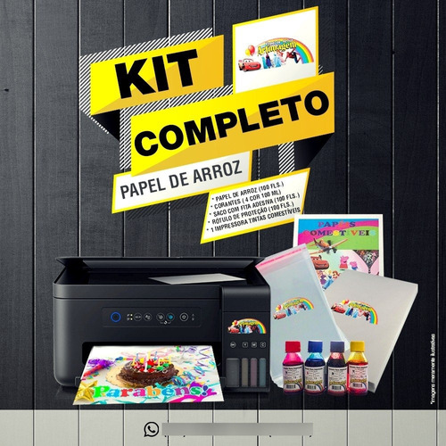 Impressora Multi. Comestível Papel Arroz + Kit Completo A4