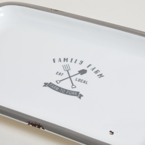 Bandeja Rectangular De Porcelana Family Farm 33.5 X 21cm