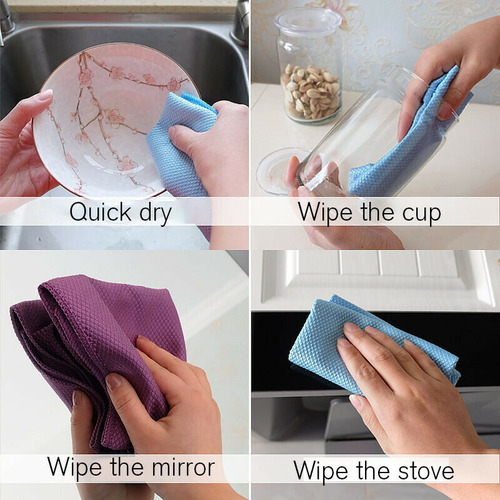 Paño De Limpieza De Cocina Grueso Y Absorbente De 10 Piezas