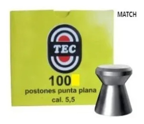 1000-poston Tec Mach Cal.5,5mm (plano)10  Cajas De 100 Unid