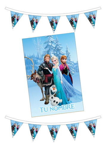 Frozen Lona Con Banderines  Fiestas