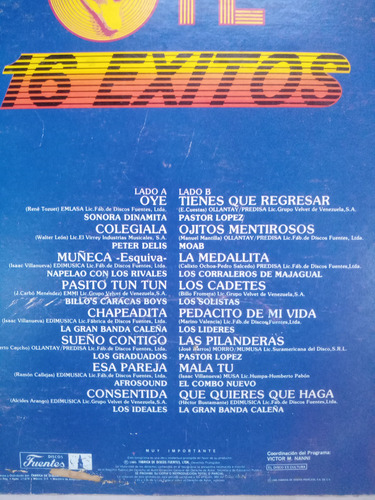 Lp Oye 16 Exitos En Cumbia Peerless 1985 Varios Artistas (Usado)