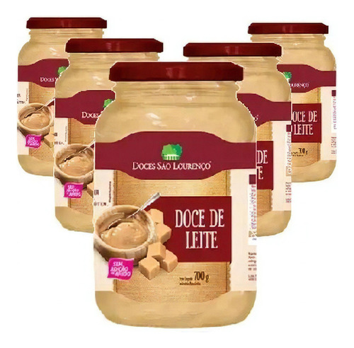 Kit 5 Und Doce De Leite Puro São Lourenço 700g