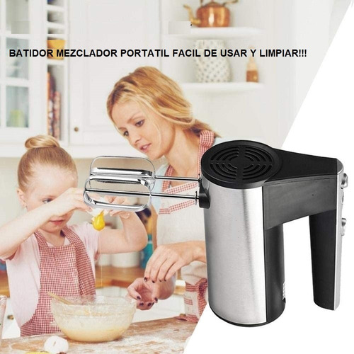 Imagen 2 de 5 de Batidora Electrica De Mano Turbo Acero Inoxidable Mezcladora