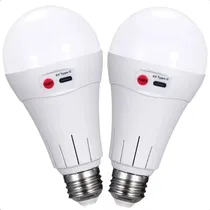 Comprar Pack X2 Ampolletas Portables Inteligentes Camping Ampolleta Led Tipo Bulbo Ampolletas Recargables Blanco 6.500k Usb Ampolleta Recargable Plastica Ampolleta E27 Ampolleta Emergencia 15w Okshop