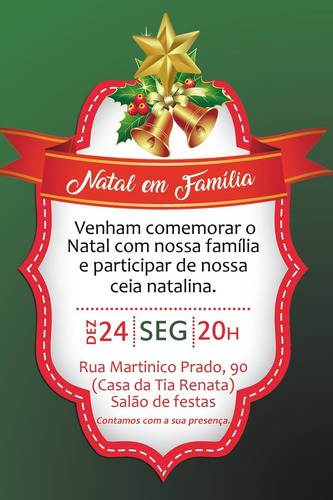 Convite Festa Comemoração - Ceia - Natal - Papai Noel 5 | Parcelamento sem juros Convite Festa Comemoração - Ceia - Natal - Papai Noel 5 | Parcelamento sem juros