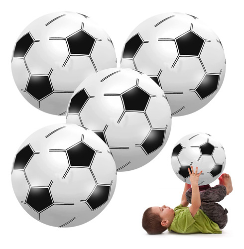 Jekava Bola De Futbol Inflable De 12  Bolas De Playa, 4 Paqu