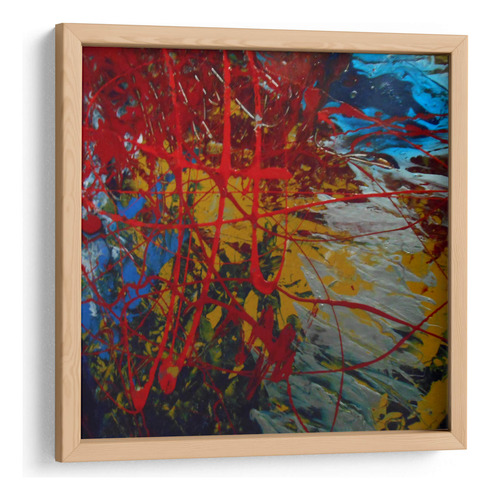 Cuadro Enmarcado Pino Estudio Abstracto Número 7 60x60