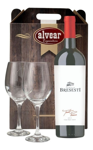 Vino Bresesti Premium Tannat + 2 Copas