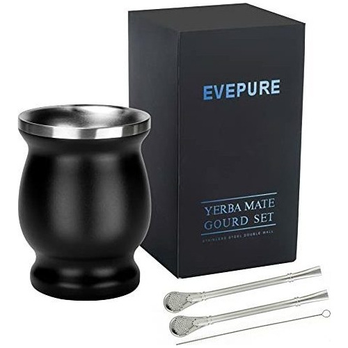 Evepure Yerba Mate Gourd Cup Juego De Calabaza Y Bombilla