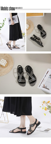 Sandalias De Mujer De Moda Con Diamantes De Imitación Bohemi
