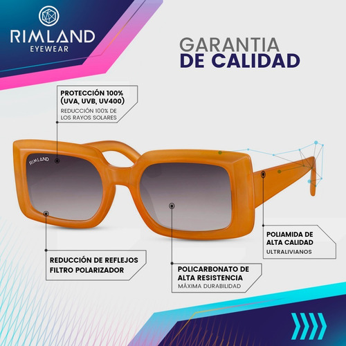 Imagen 6 de 8 de Gafas De Sol Anteojos De Sol Rimland Finch Caramelo