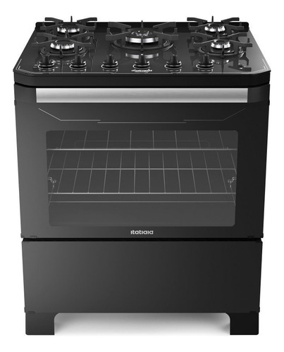 Fogão 5 Bocas Itatiaia Itamaster Prata Mesa em Vidro - Bivolt - 3700000330 Fogão 5 Bocas Itatiaia Itamaster Prata Mesa em Vidro - Bivolt - 3700000330