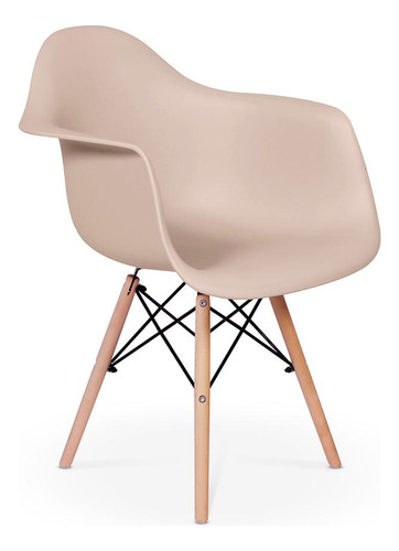 Cadeira Charles Eames Wood Daw Com Braços Design | Império Brazil Business | Cor Nude