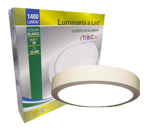 Artefacto Led Redondo 20w Luz Día/luz Cálida 