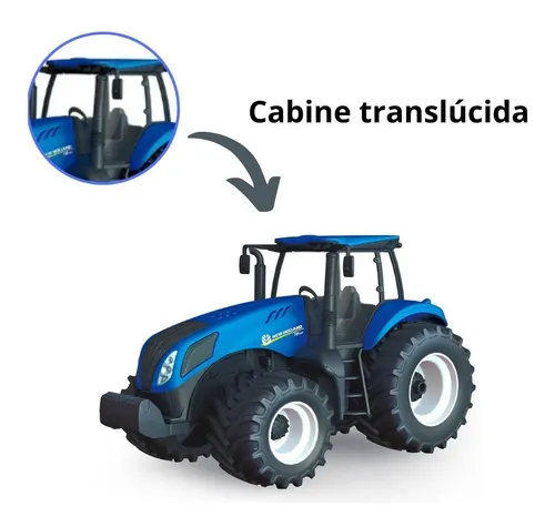 Brinquedo Trator New Holland C/Carreta Iveco 589 Usal Plastic