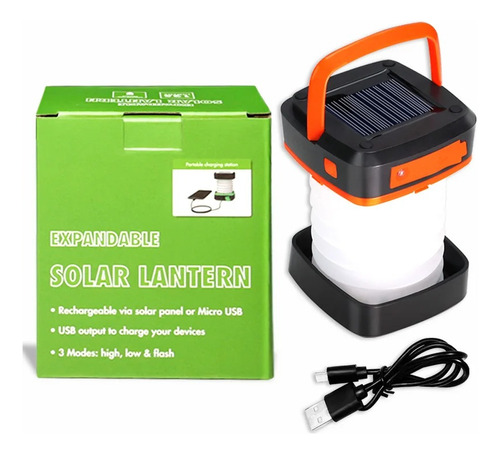 Linterna Solar Plegable Para Acampar 3 Modos De Luz