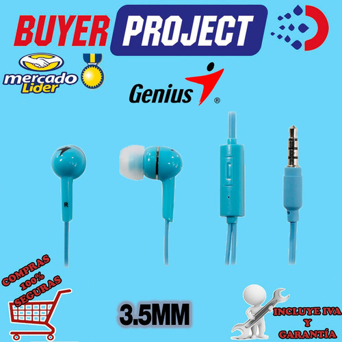 Imagen 2 de 4 de Audifonos Genius Hs-m300 Con Microfono Y Control De Volumen