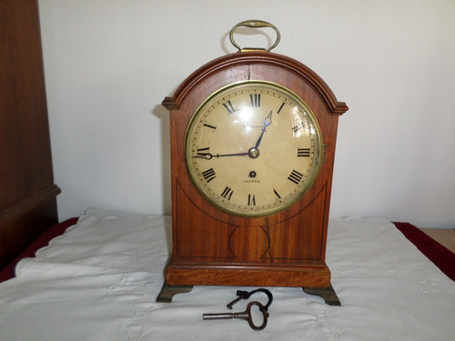 Antiguo Reloj Mesa Maple & Co London Mahogany Func No Envio