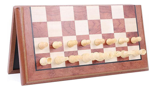 Juego De Mesa De Ajedrez De Madera Magnética Con Piezas Y