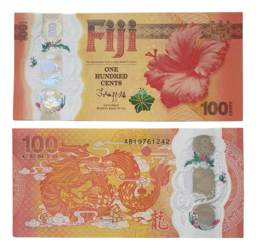 Billetes Mundiales : Fiji 100 Cents.  Año 2021 Polimero