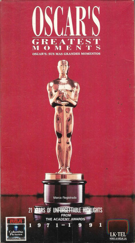 Oscar's Greatest Moments Vhs Premios De Academia Hollywood