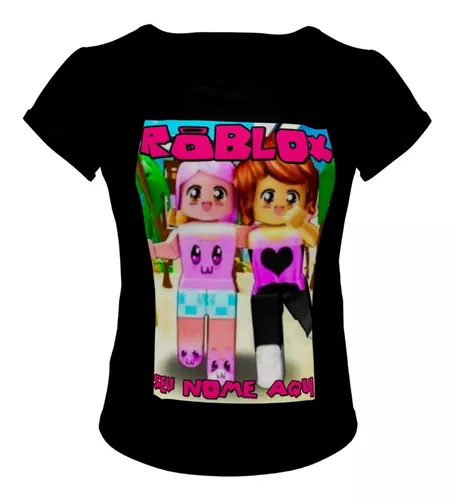 Camiseta blusa preta infantil menina roblox vitoria mineblox