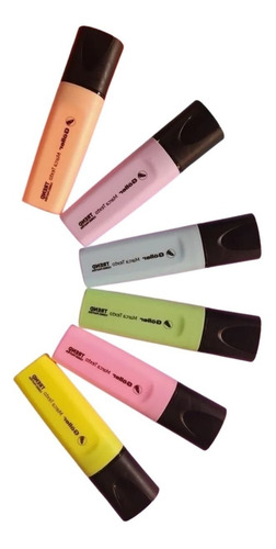Imagem 6 de 9 de Caneta Marca Texto Cores Pasteis Goller Com 6 Cores