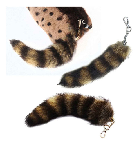 Zt Llavero Con Forma De Cola De Zorro Y Mapache