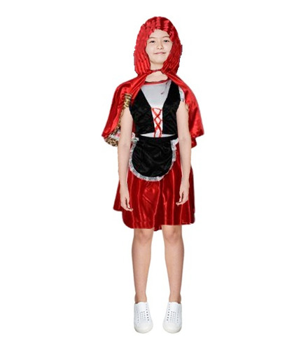 Disfraz Inspirado Caperucita Roja Niñas Vestido Caperucita Halloween Accesorio Dia De Muertos Personaje Terror Fiesta 