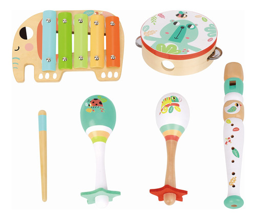 Tookyland Juego De Instrumentos Musicales, 6 Piezas, Percusi