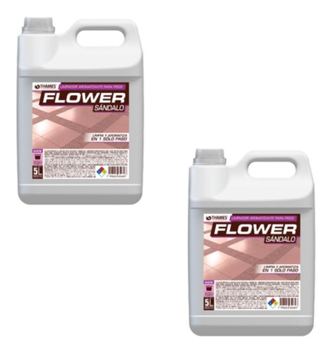 Desodorante Para Pisos Flower Bidon 5lts Sandalon Pack X4u.