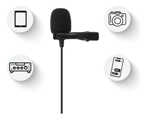 Microfone Lapela Jbl Cslm20b Omnidirecional Preto A Bateria