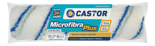 Rolo Para Pintura Lã Microfibra Plus 23 Cm S/cabo - Castor