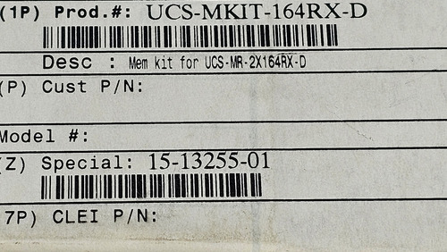 Cisco Ucs-mkit-164rx-d 32gb 2x16gb Pc3-10600 Ddr3 Memoria