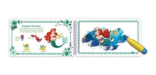 Imagem 3 de 4 de Aquabook Princesas Disney Pinta Com Água Livro Capa Dura