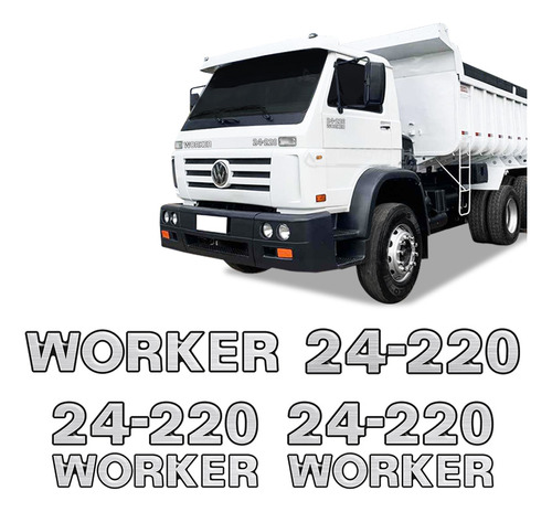 Adesivos 24-220 Worker Emblemas Caminhão Volkswagen Escovado
