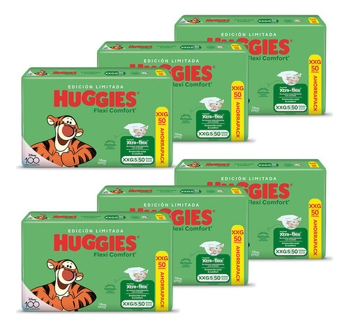 Pañales Huggies Flexi Comfort Ahorrapack Ed Lim X 6 Unidades Género Sin género Tamaño Extra extra grande (XXG)