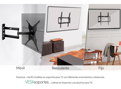 Imagen 3 de 8 de Soporte Led Lcd Tv 32 40 42 49 50 55 60 65 Movil. 400 X 400